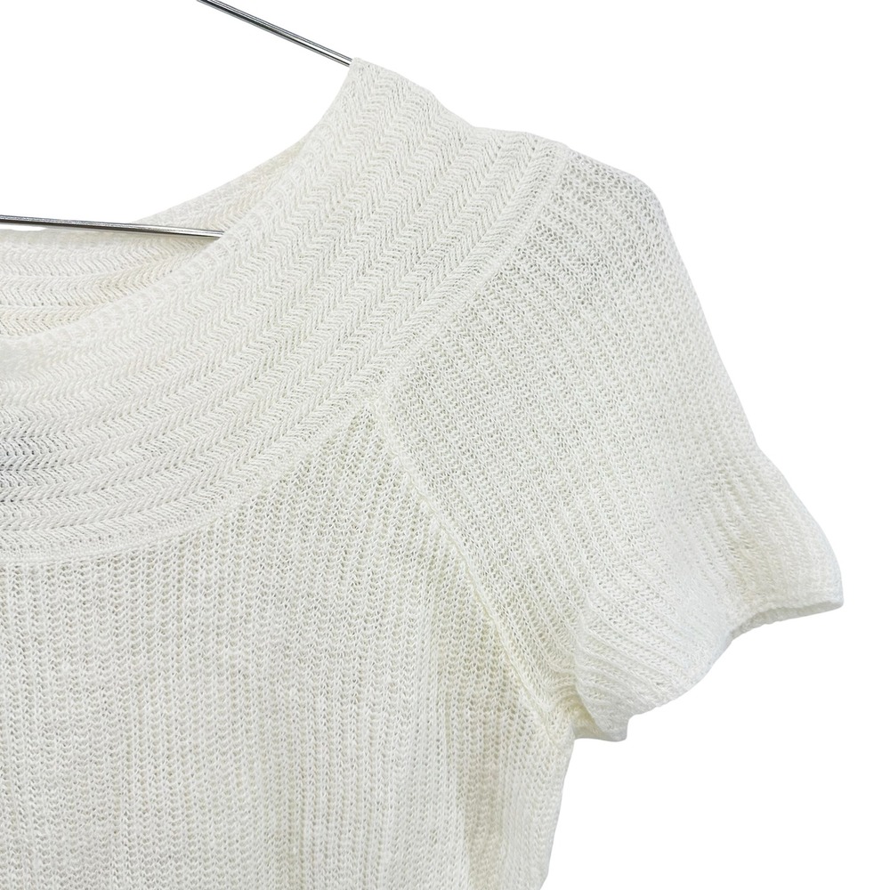 LAUREN RALPH LAUREN 100% Linen Knit Top • Small • cream • preppy chic coastal - Picture 2 of 7